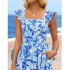 image:imageZESICA Womens Summer Boho Floral Wedding Guest Midi DressesBlue