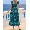 image:imageZESICA Womens Summer Boho Floral Wedding Guest Midi DressesDarkblue