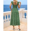 image:imageZESICA Womens Summer Boho Floral Wedding Guest Midi DressesGrassgreen