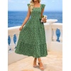 image:imageZESICA Womens Summer Boho Floral Wedding Guest Midi DressesGrassgreen