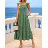 image:imageZESICA Womens Summer Boho Floral Wedding Guest Midi DressesGrassgreen