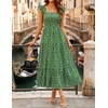 image:imageZESICA Womens Summer Boho Floral Wedding Guest Midi DressesGrassgreen