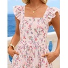 image:imageZESICA Womens Summer Boho Floral Wedding Guest Midi DressesLightpink