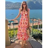 image:imageZESICA Womens Summer Boho Floral Wedding Guest Midi DressesOrangered
