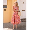 image:imageZESICA Womens Summer Boho Floral Wedding Guest Midi DressesOrangered