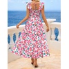 image:imageZESICA Womens Summer Boho Floral Wedding Guest Midi DressesRose