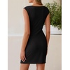image:imageZESICA Womens Summer Cowl Neck Cocktail Short Dresses 2026Black