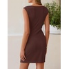 image:imageZESICA Womens Summer Cowl Neck Cocktail Short Dresses 2026Brown