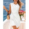 image:imageZESICA Womens Summer Cowl Neck Cocktail Short Dresses 2026White