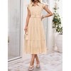 image:imageZESICA Womens Summer Floral Midi Dress Wedding Guest DressesApricot