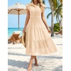 image:imageZESICA Womens Summer Floral Midi Dress Wedding Guest DressesApricot
