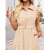 image:imageZESICA Womens Summer Floral Midi Dress Wedding Guest DressesApricot