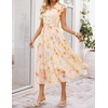 image:imageZESICA Womens Summer Floral Midi Dress Wedding Guest DressesBeige