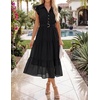 image:imageZESICA Womens Summer Floral Midi Dress Wedding Guest DressesBlack