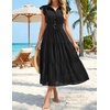 image:imageZESICA Womens Summer Floral Midi Dress Wedding Guest DressesBlack
