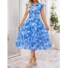 image:imageZESICA Womens Summer Floral Midi Dress Wedding Guest DressesBlue