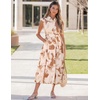 image:imageZESICA Womens Summer Floral Midi Dress Wedding Guest DressesBrown