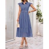 image:imageZESICA Womens Summer Floral Midi Dress Wedding Guest DressesDusty Blue