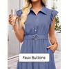 image:imageZESICA Womens Summer Floral Midi Dress Wedding Guest DressesDusty Blue