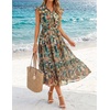 image:imageZESICA Womens Summer Floral Midi Dress Wedding Guest DressesGreen