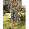 image:imageZESICA Womens Summer Floral Midi Dress Wedding Guest DressesGreen