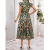 image:imageZESICA Womens Summer Floral Midi Dress Wedding Guest DressesGreen