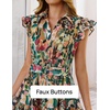 image:imageZESICA Womens Summer Floral Midi Dress Wedding Guest DressesGreen