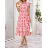 image:imageZESICA Womens Summer Floral Midi Dress Wedding Guest DressesPink