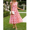 image:imageZESICA Womens Summer Floral Midi Dress Wedding Guest DressesPink