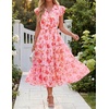 image:imageZESICA Womens Summer Floral Midi Dress Wedding Guest DressesPink
