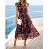 image:imageZESICA Womens Summer Floral Midi Dress Wedding Guest DressesRed