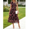 image:imageZESICA Womens Summer Floral Midi Dress Wedding Guest DressesRed