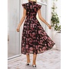 image:imageZESICA Womens Summer Floral Midi Dress Wedding Guest DressesRed