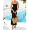 image:imageZESICA Womens Summer Floral Sleeveless Square Neck Midi DressBlack