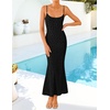 image:imageZESICA Womens Summer Floral Sleeveless Square Neck Midi DressBlack