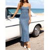 image:imageZESICA Womens Summer Floral Sleeveless Square Neck Midi DressDusty Blue