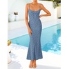 image:imageZESICA Womens Summer Floral Sleeveless Square Neck Midi DressDusty Blue
