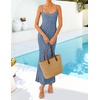 image:imageZESICA Womens Summer Floral Sleeveless Square Neck Midi DressDusty Blue