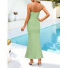 image:imageZESICA Womens Summer Floral Sleeveless Square Neck Midi DressGreen