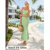 image:imageZESICA Womens Summer Floral Sleeveless Square Neck Midi DressGreen