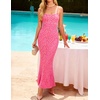 image:imageZESICA Womens Summer Floral Sleeveless Square Neck Midi DressHot Pink