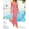 image:imageZESICA Womens Summer Floral Sleeveless Square Neck Midi DressPink