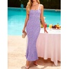 image:imageZESICA Womens Summer Floral Sleeveless Square Neck Midi DressPurple