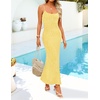 image:imageZESICA Womens Summer Floral Sleeveless Square Neck Midi DressYellow