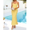 image:imageZESICA Womens Summer Floral Sleeveless Square Neck Midi DressYellow