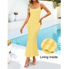 image:imageZESICA Womens Summer Floral Sleeveless Square Neck Midi DressYellow