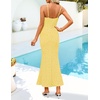 image:imageZESICA Womens Summer Floral Sleeveless Square Neck Midi DressYellow