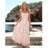 image:imageZESICA Womens Summer Mesh Floral Sleeveless Wedding Guest DressApricot