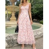 image:imageZESICA Womens Summer Mesh Floral Sleeveless Wedding Guest DressApricot