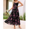 image:imageZESICA Womens Summer Mesh Floral Sleeveless Wedding Guest DressBlack